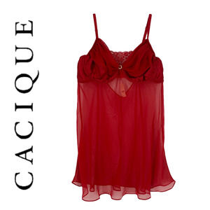 Cacique 18/20 Red Sheer Babydoll Chemise